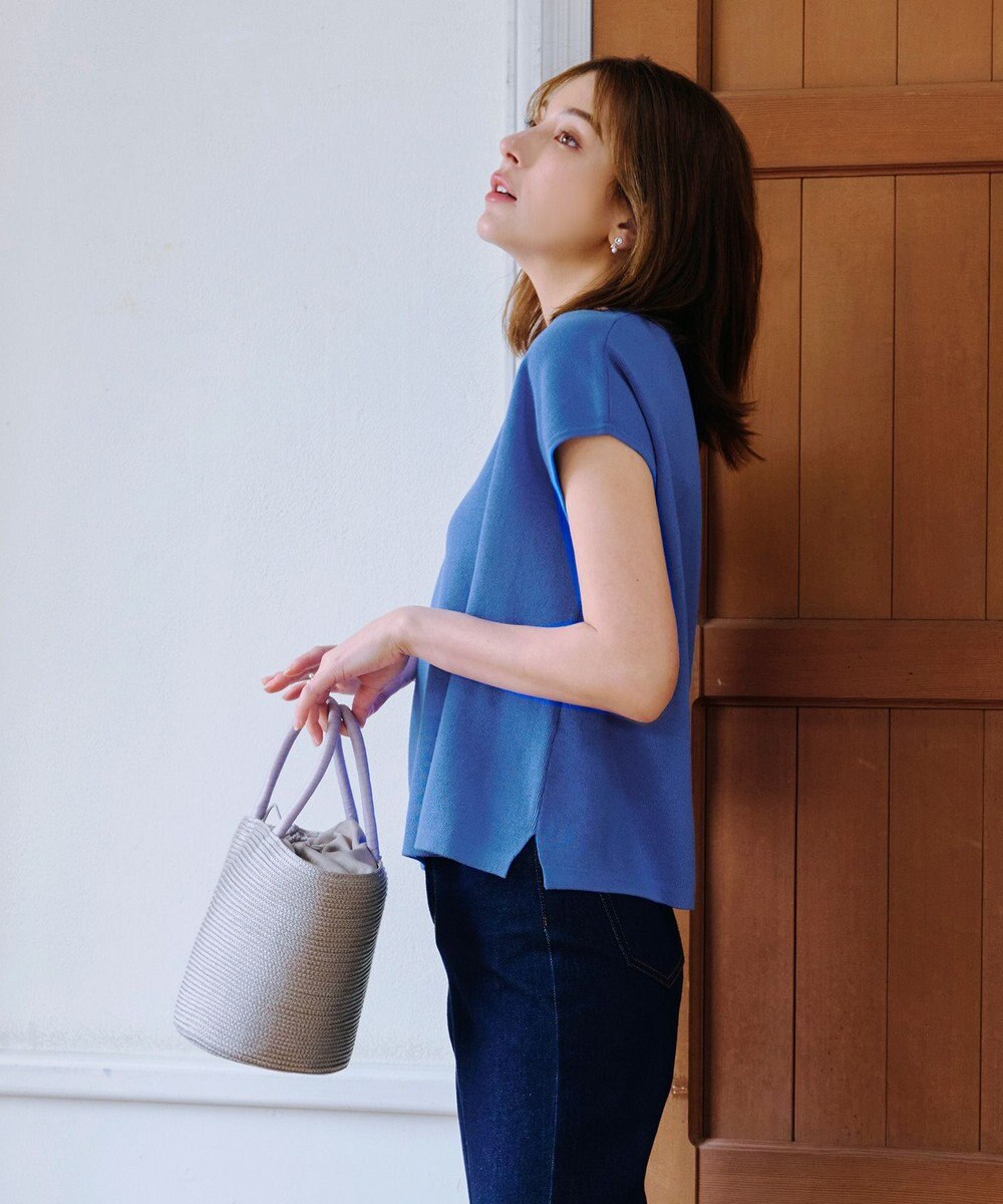 Tiaclasse 【小倉優子さん着用・洗える】フレンチスリーブニットトップス 