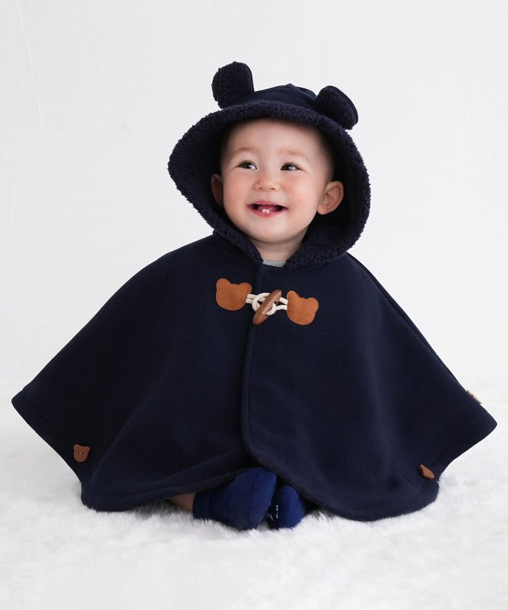 MIKI HOUSE HOT BISCUITS お耳付きボアフリース ダッフルマントギフトセット【BOX付き】 