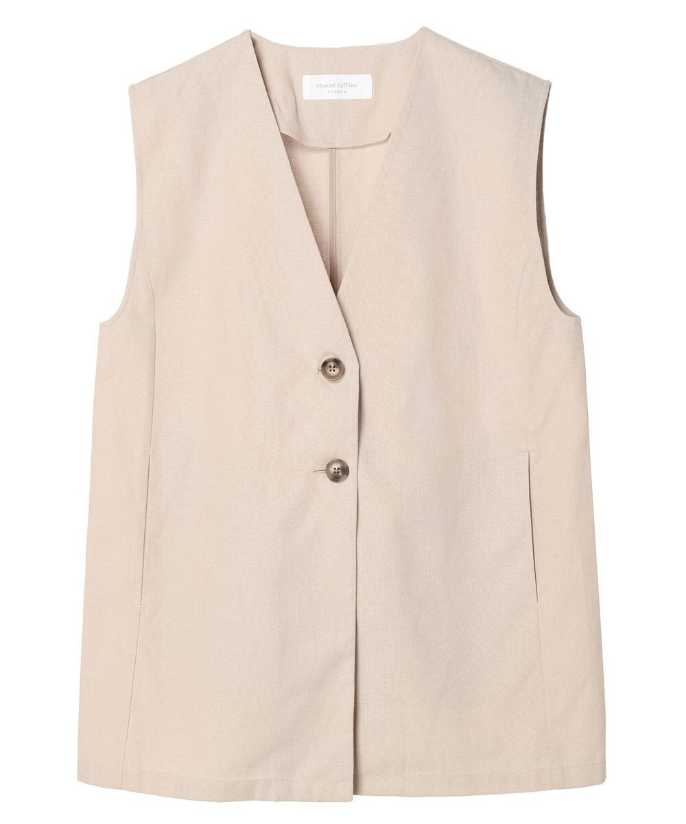 Green Parks 綿麻混シングルミディ丈ベスト 