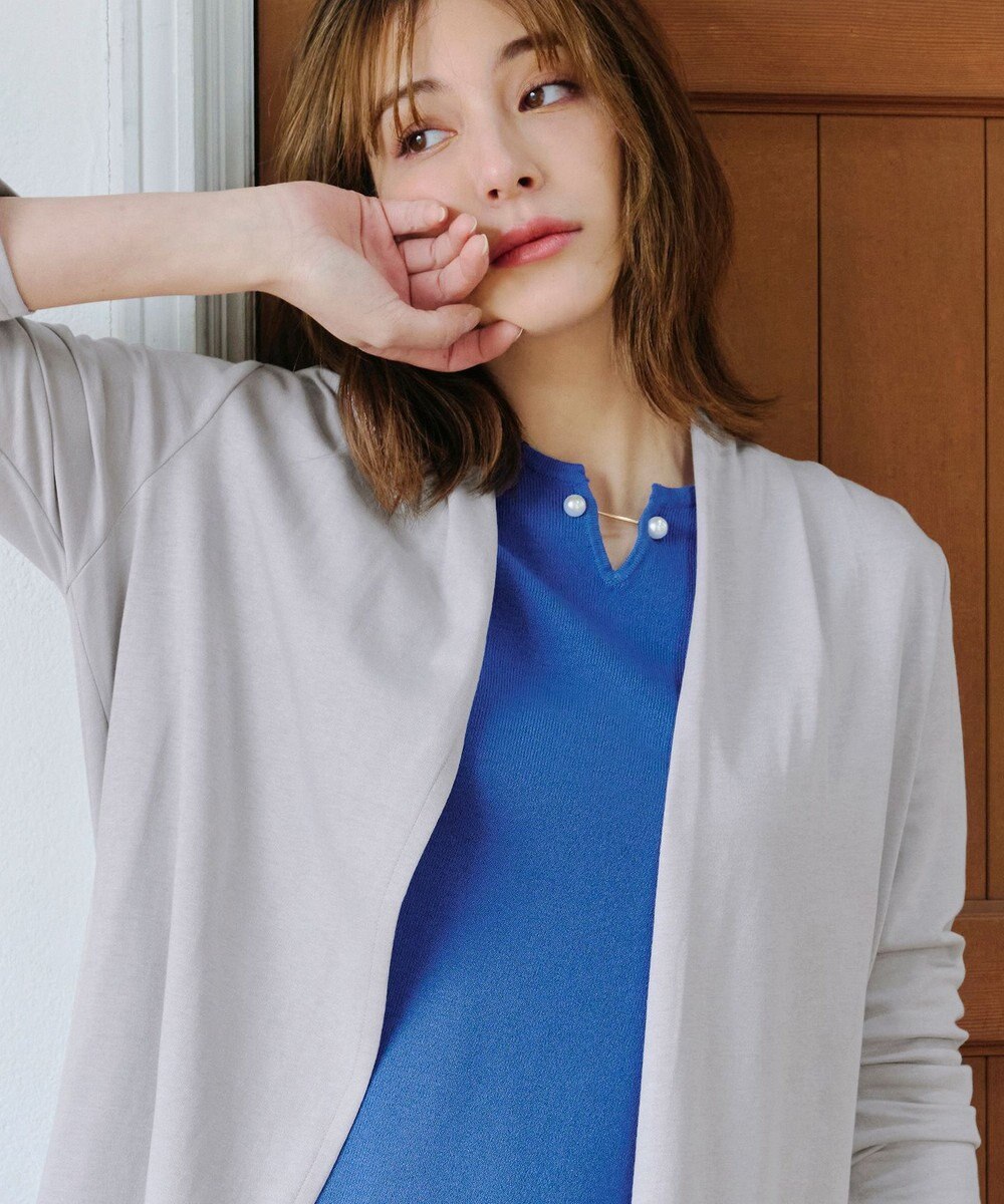 Tiaclasse 【小倉優子さん着用・洗える】フレンチスリーブニットトップス 