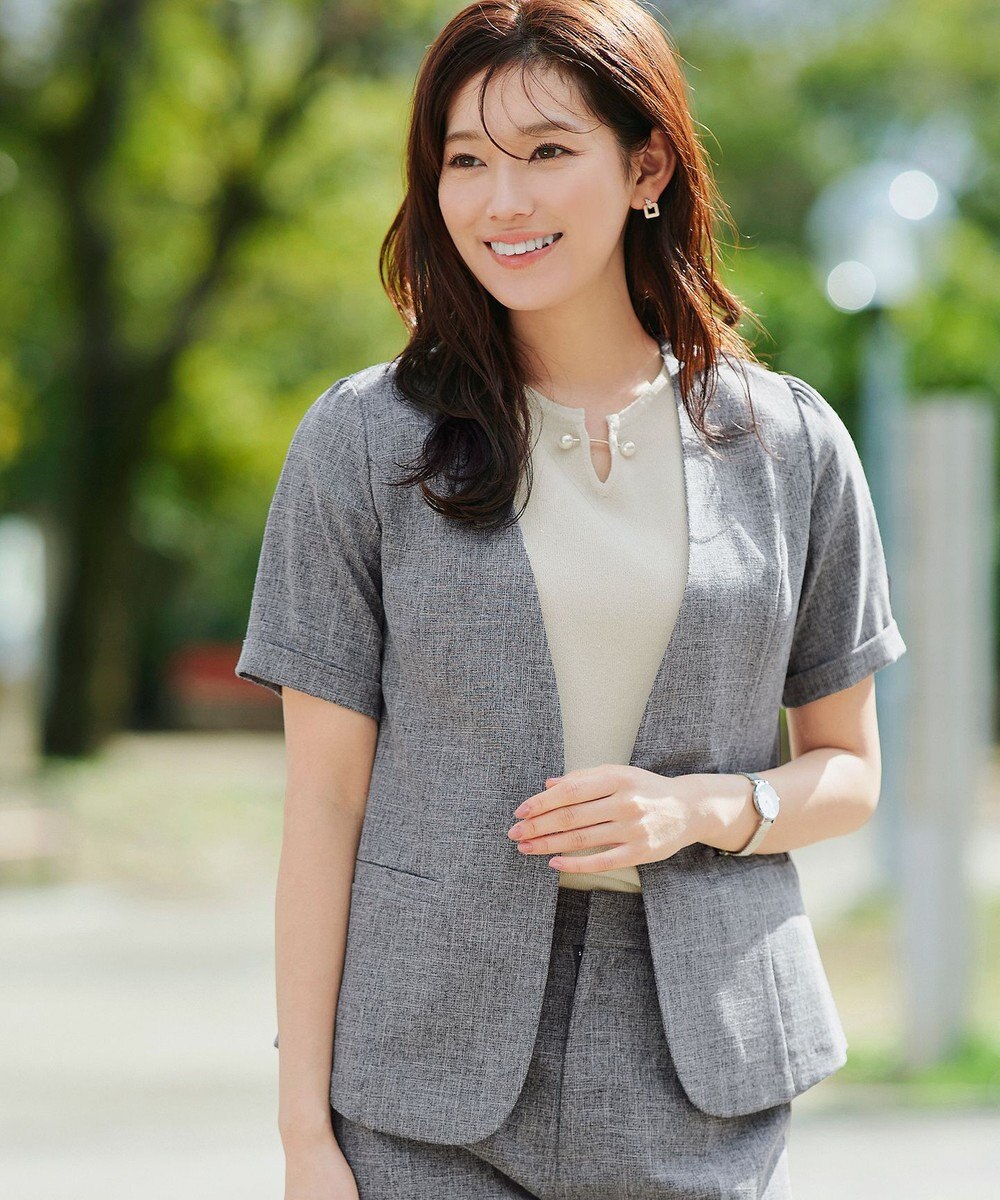 Tiaclasse 【小倉優子さん着用・洗える】フレンチスリーブニットトップス 