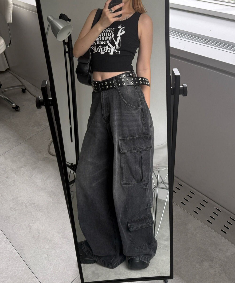 WEGO 【カップ付きインナー】グラフィックカップ付きリブタンク 