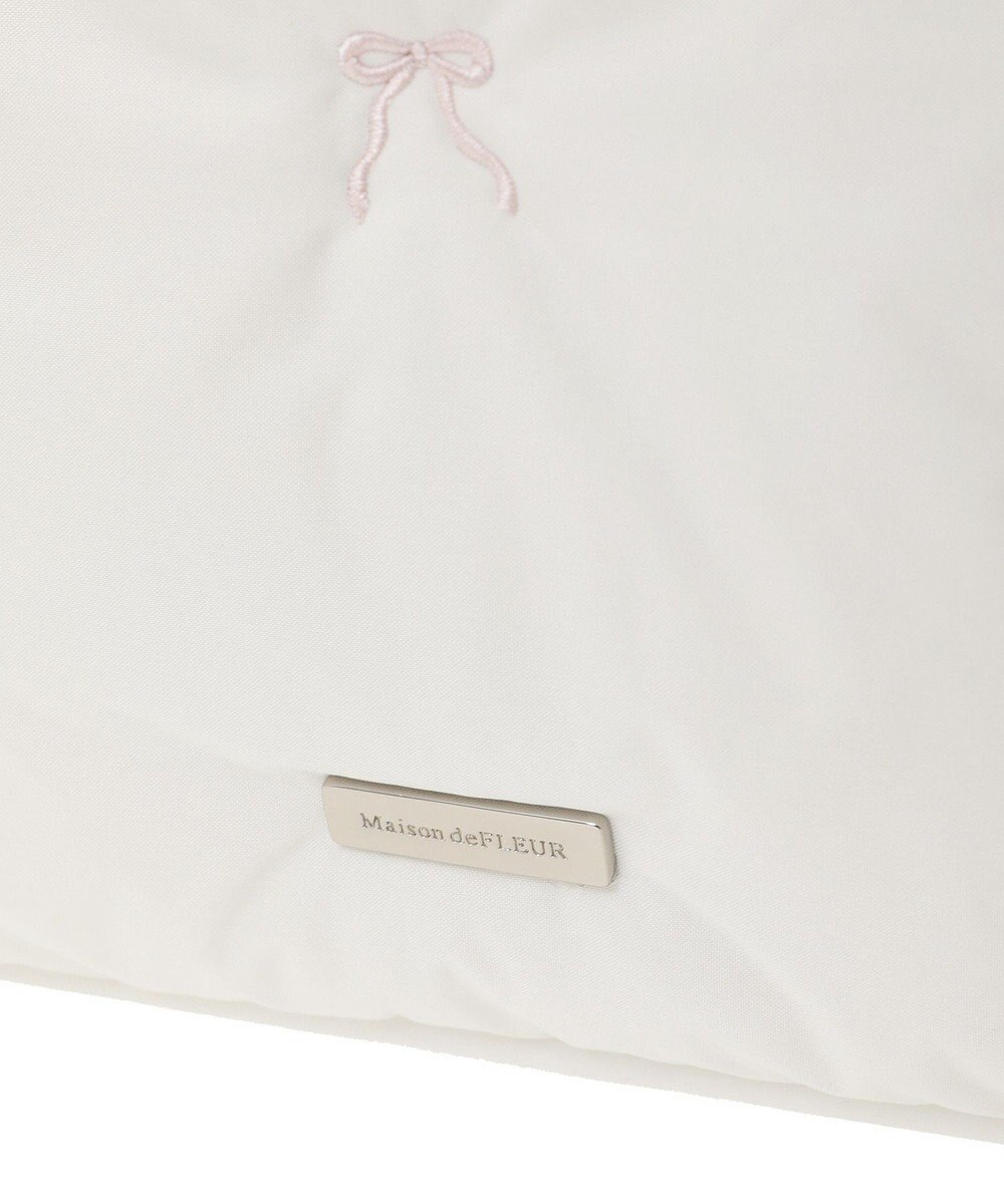 Maison de FLEUR リボン刺繍パファートートバッグ 
