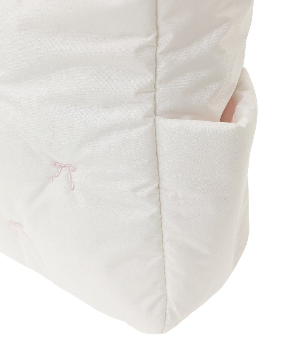 Maison de FLEUR リボン刺繍パファートートバッグ 