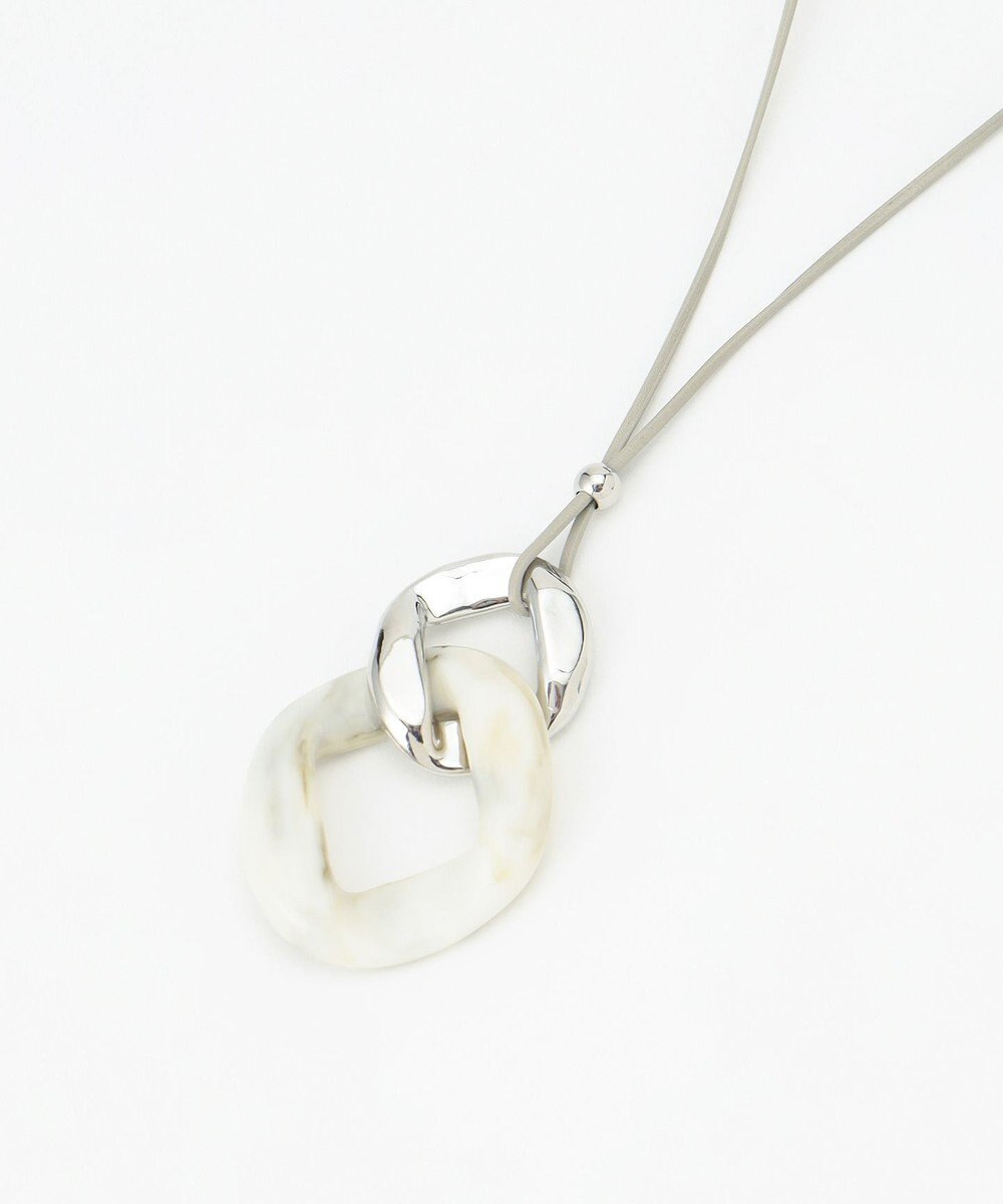 J.PRESS LADIES 【WEB限定】マーブルコンビ レザー ネックレス 