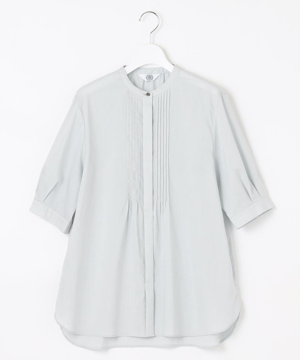 J.PRESS LADIES L 【WEB限定カラーあり・洗える】ラミーポプリン バンドカラー ブラウス 