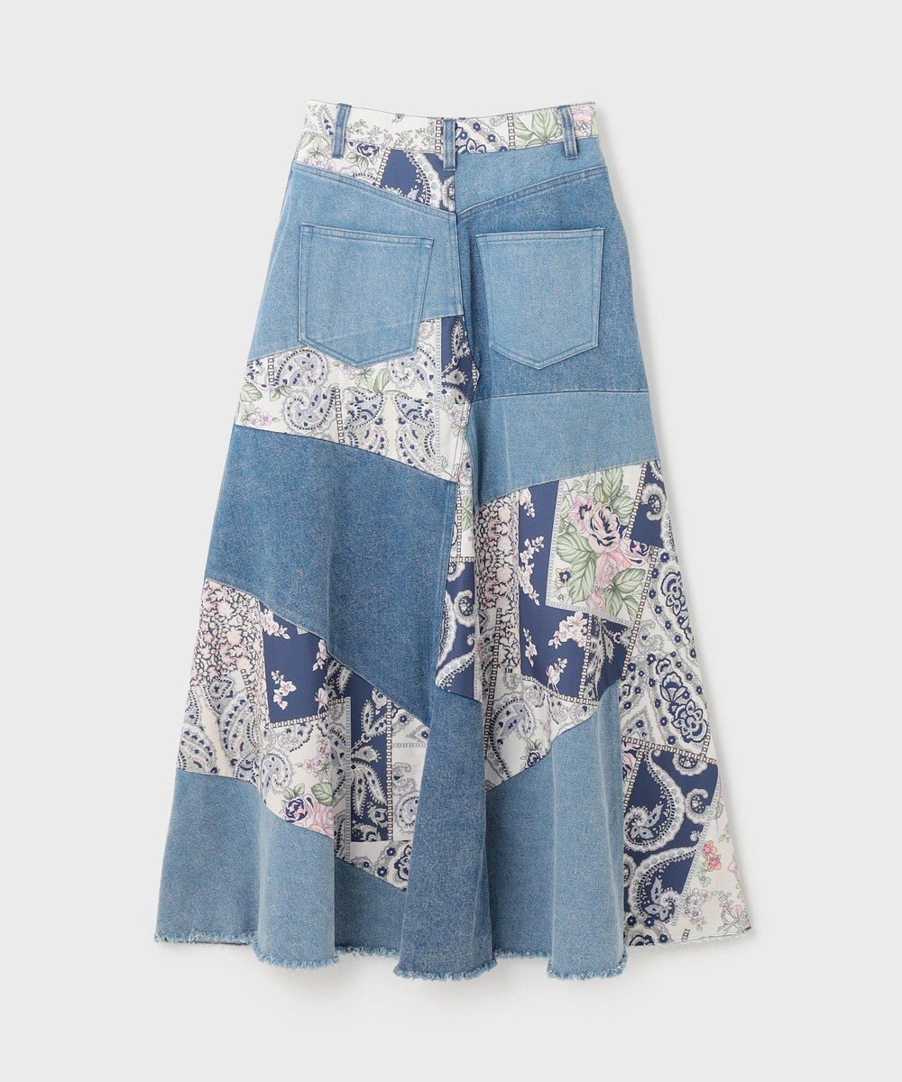 GRACE CONTINENTAL スカーフコンビデニムスカート 