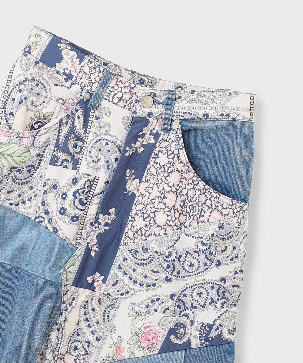 GRACE CONTINENTAL スカーフコンビデニムスカート 