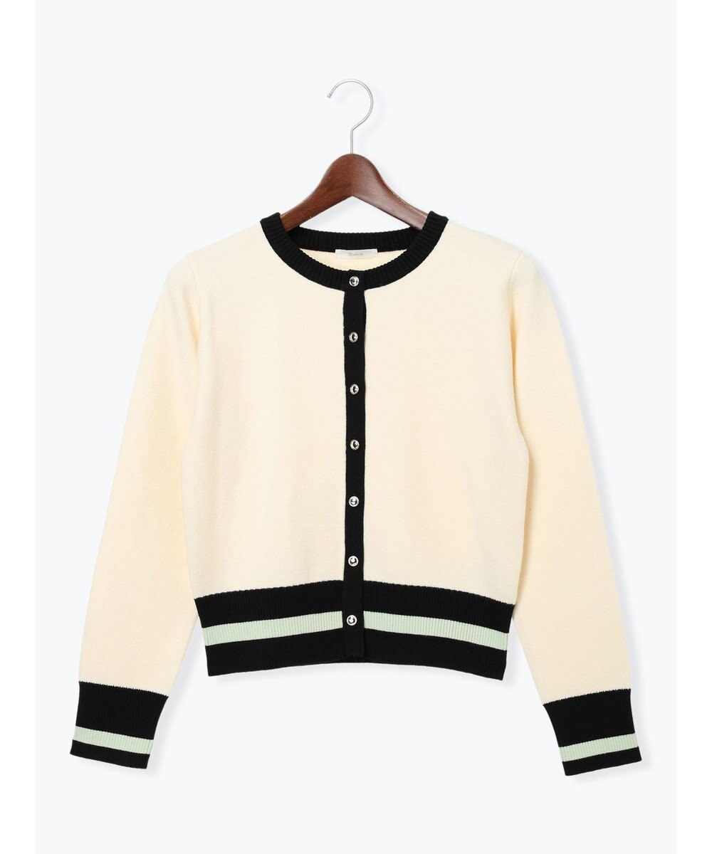 Te chichi バイカラークラシカルカーディガン 