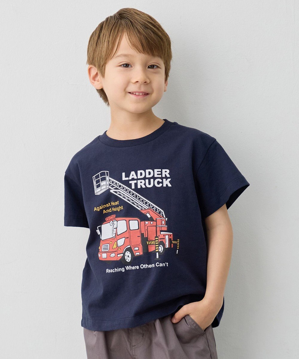 ANY KIDS 【洗濯機可能】はたらく車プリント 半袖Tシャツ 