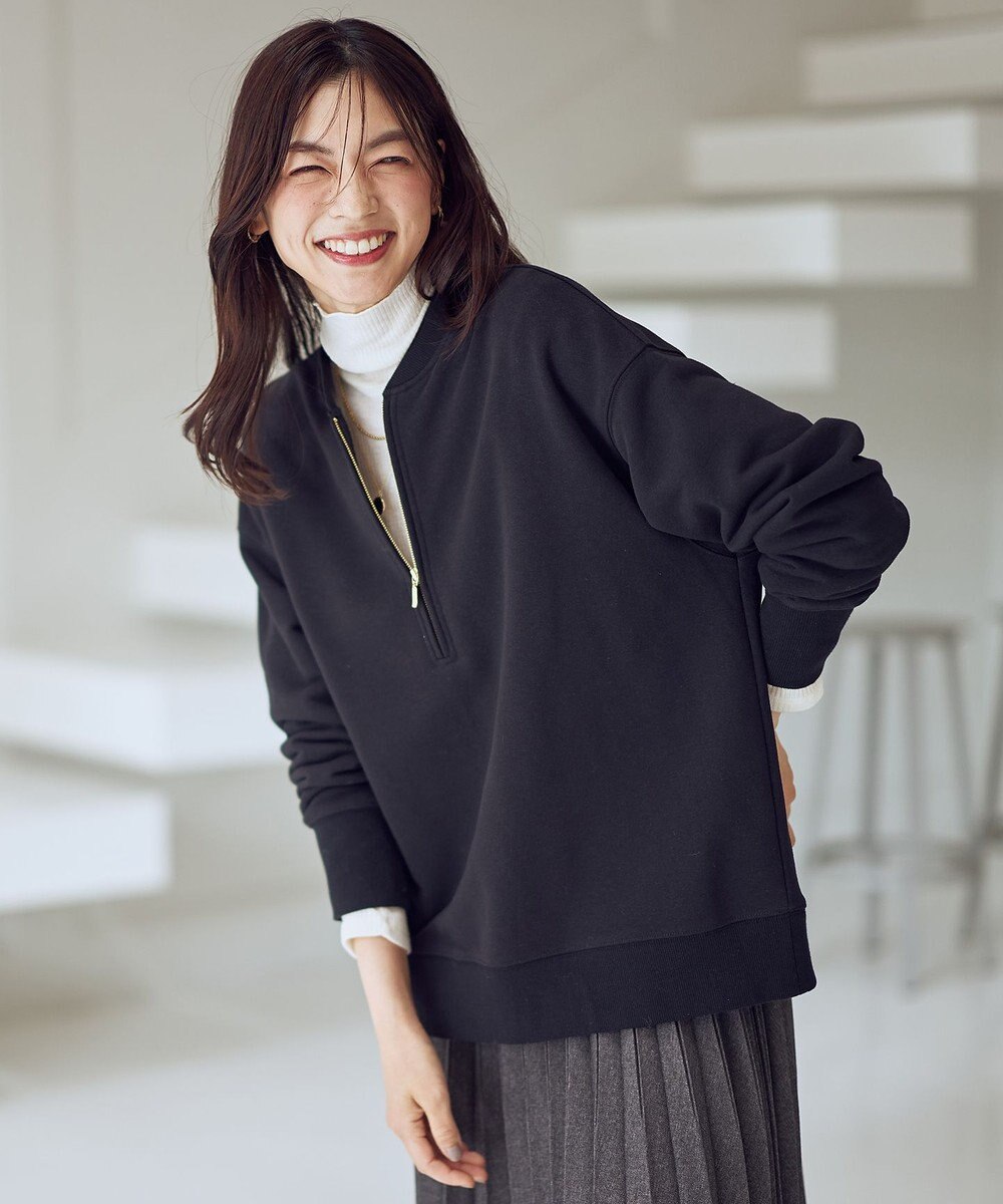 ANY ハーフジップスウェット 