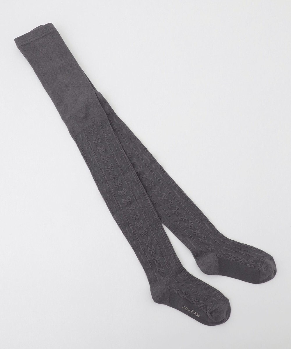 ANY KIDS ジャガードリボン柄タイツ 