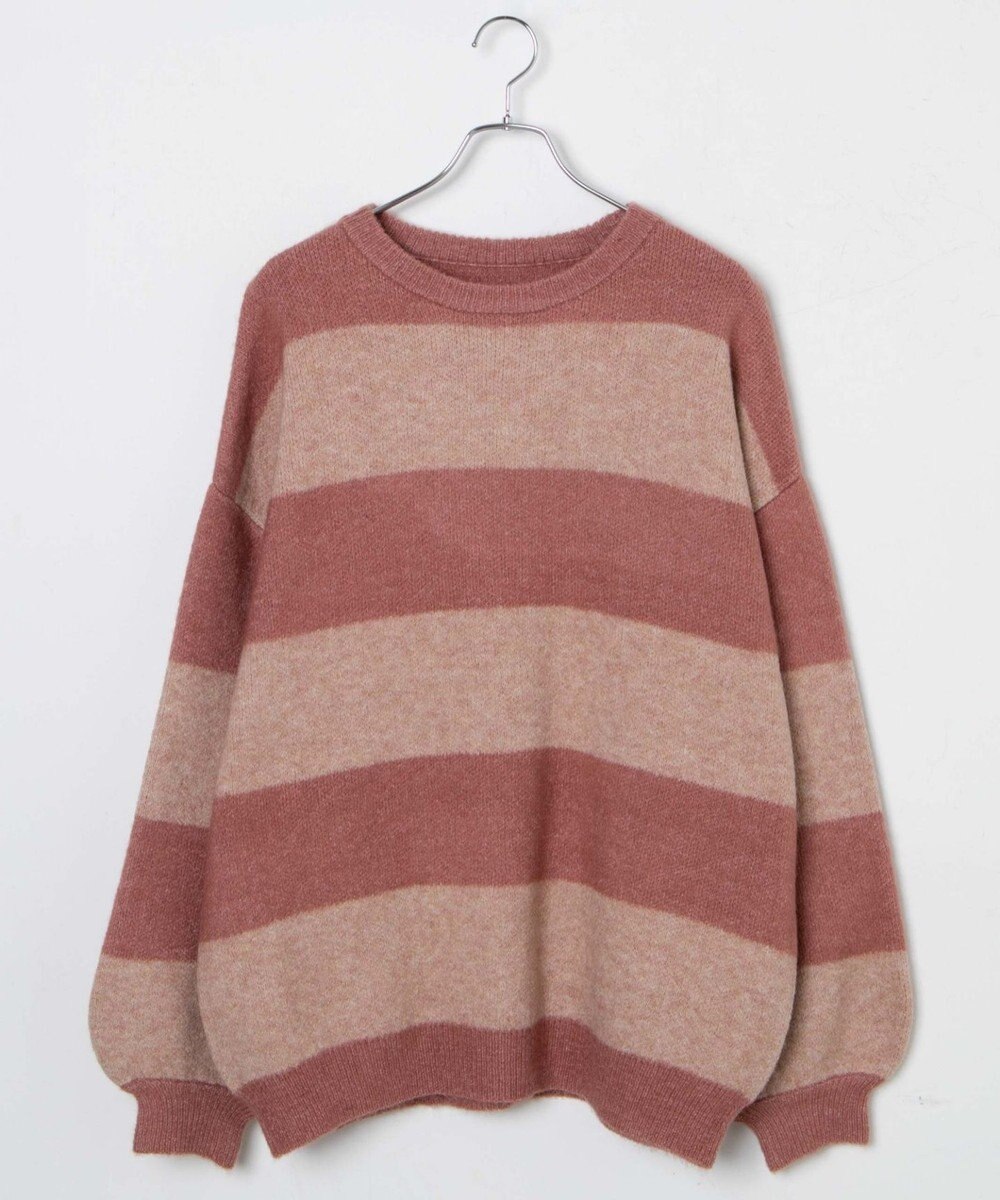 WEGO ボーダーフラッフィービッグニット 