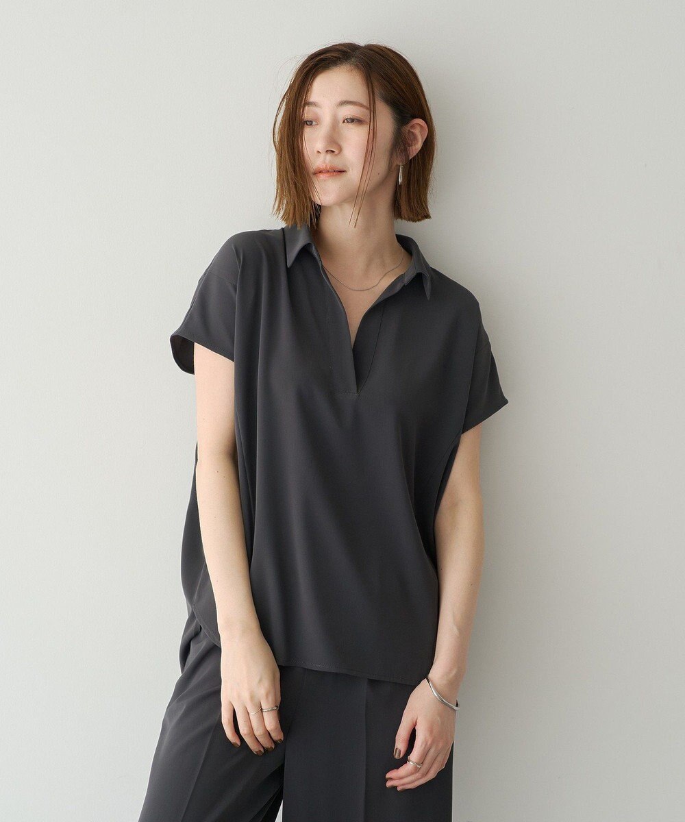 YECCA VECCA 【接触冷感】COOLスキッパーブラウス 