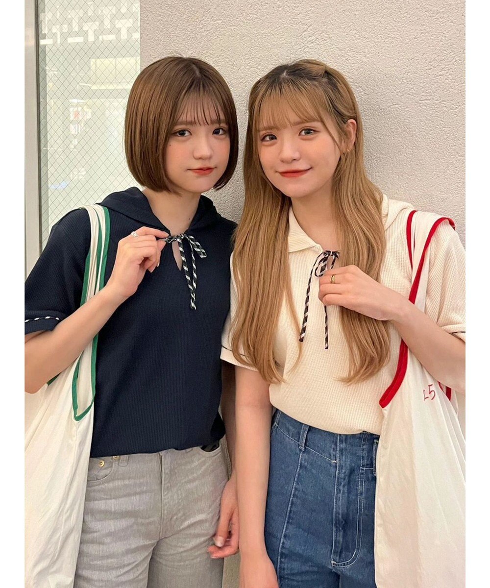 Green Parks チェックポイントワッフルプルオーバー 