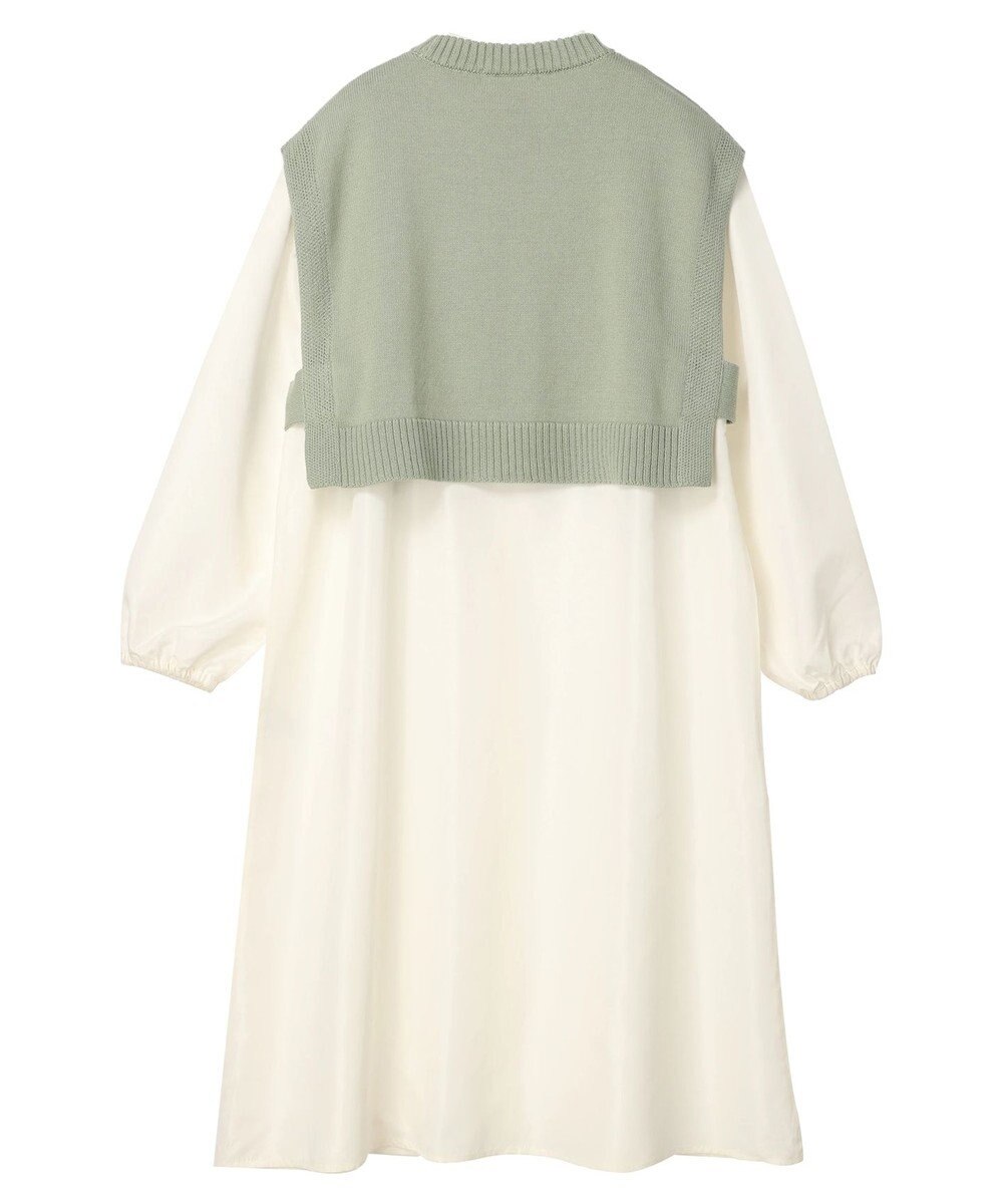 Green Parks ＳＥＴ２点　ニットベスト＋シャツワンピース 