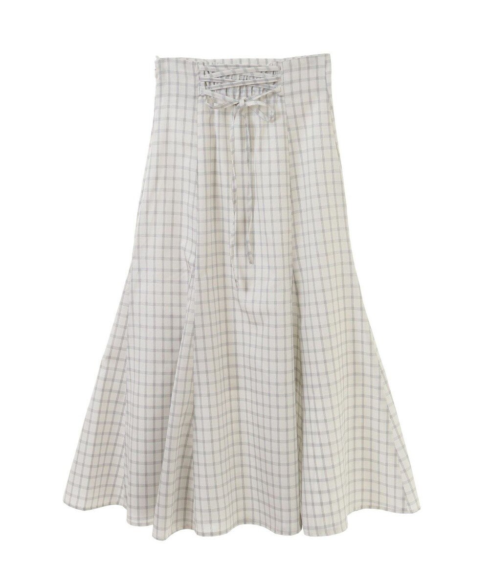 earth music&ecology 裾フレアチェックスカート 