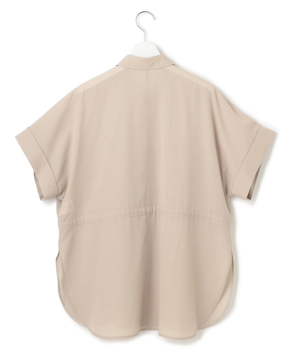 23区 【洗える】ライトシアーマットクロス ミリタリーディティール シャツ 