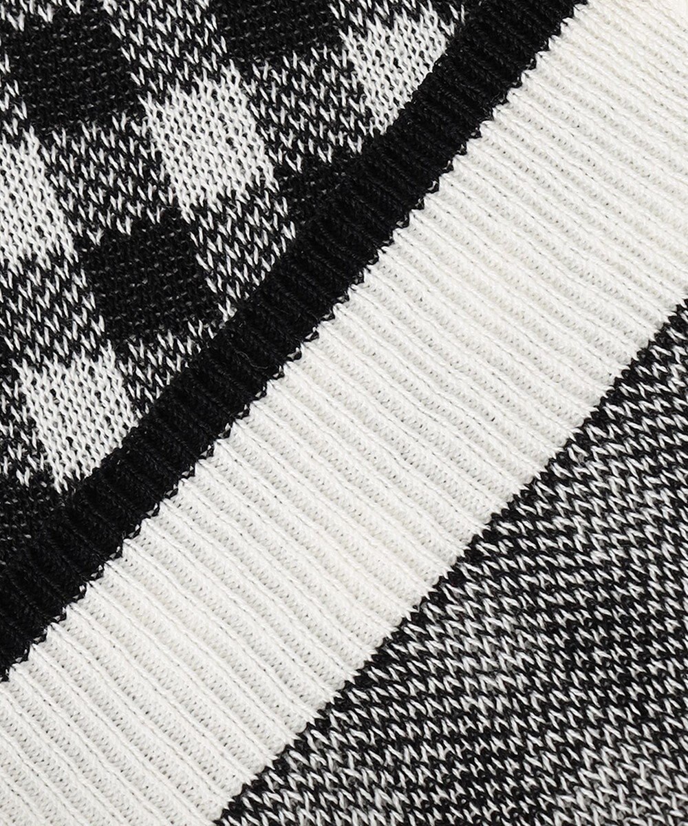 ANY KIDS ギンガム総柄ニット カーディガン 