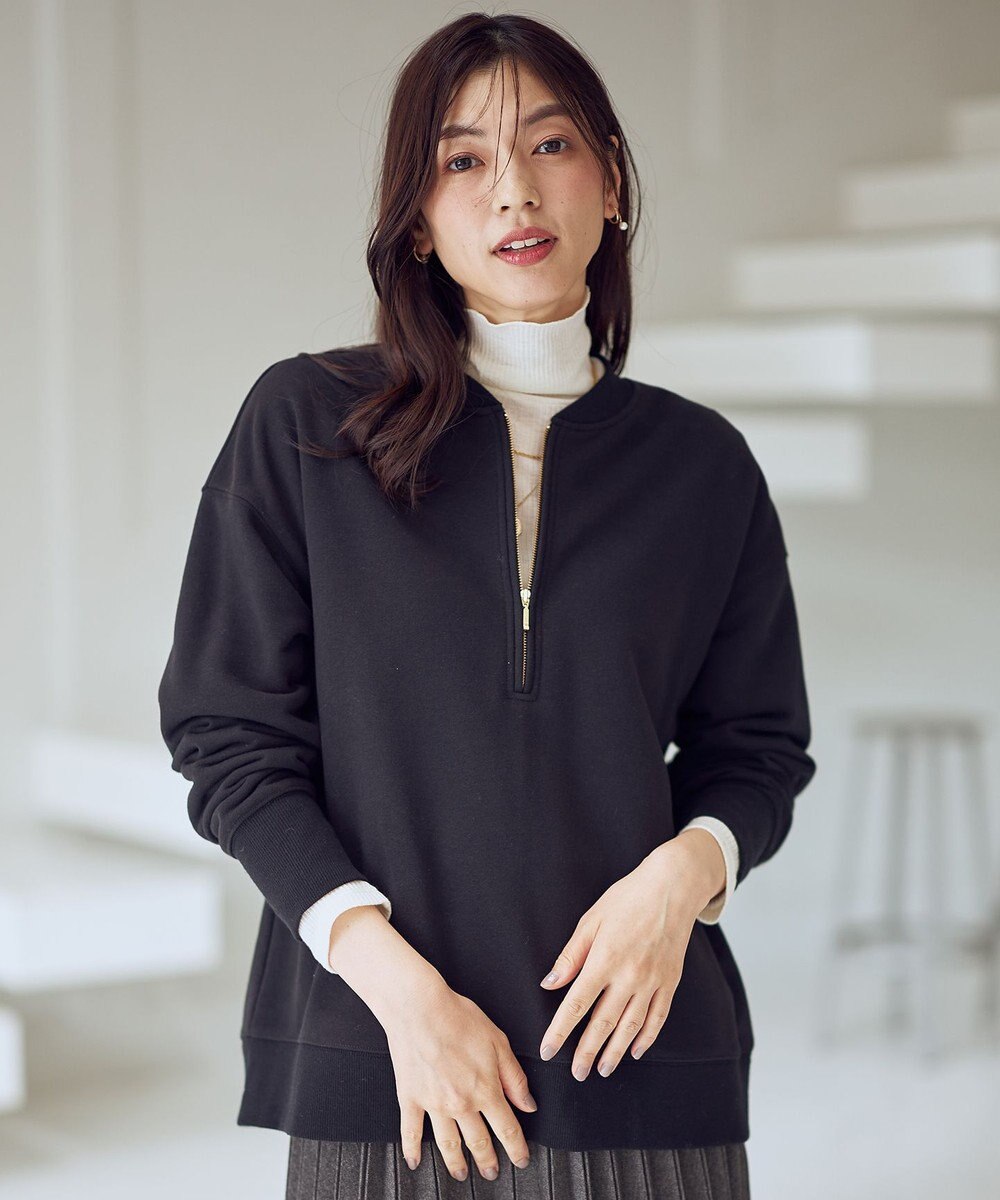 ANY ハーフジップスウェット 