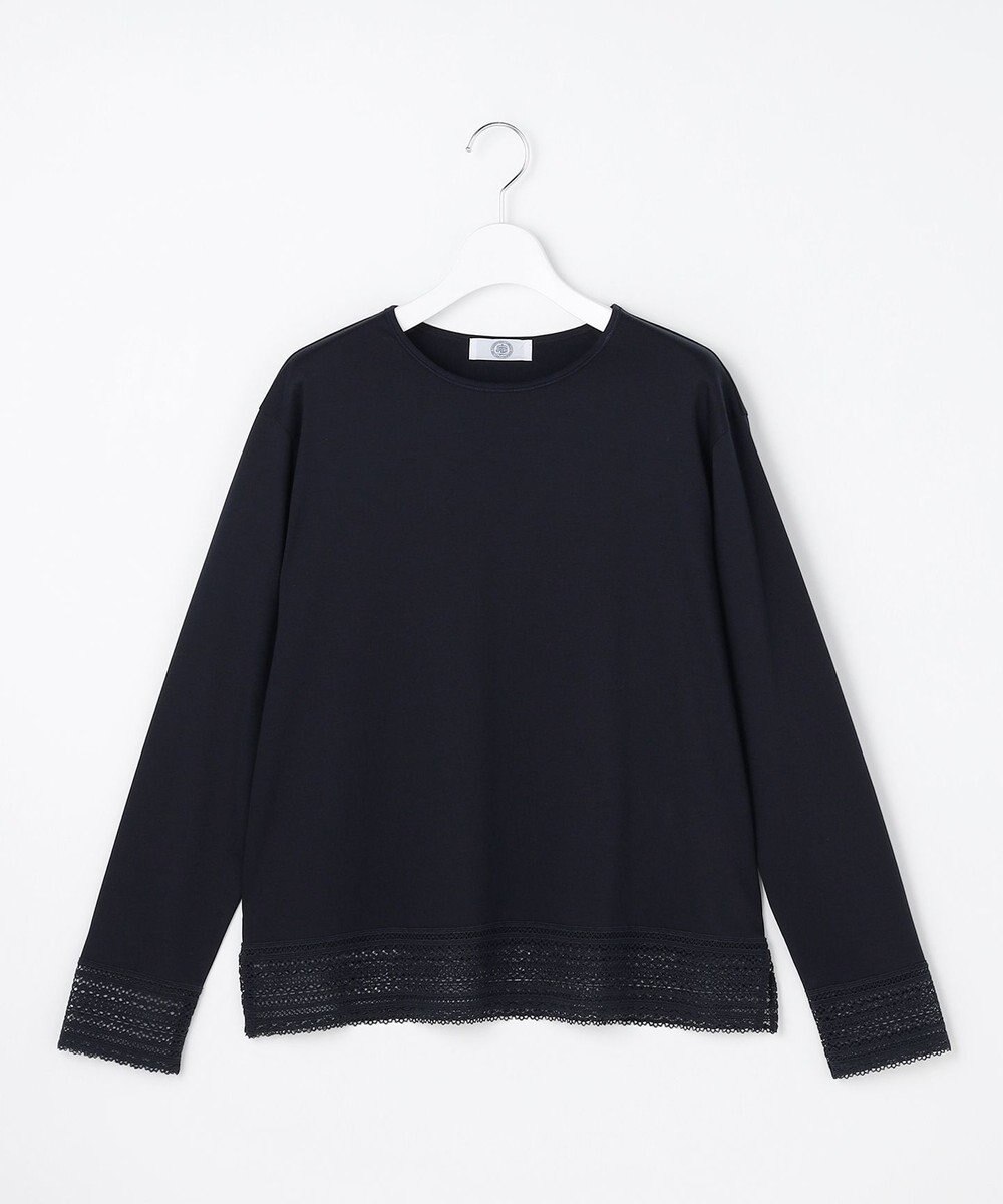J.PRESS LADIES S 【レイヤードスタイルに】コットンスムース レースデザイン カットソー 