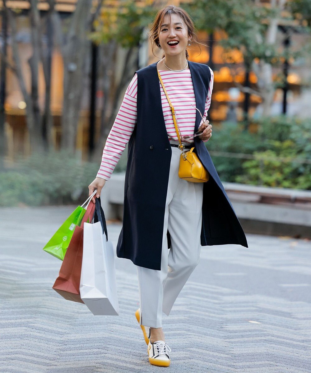 UNFILO 【洗える】ボーダーワイドTシャツ 