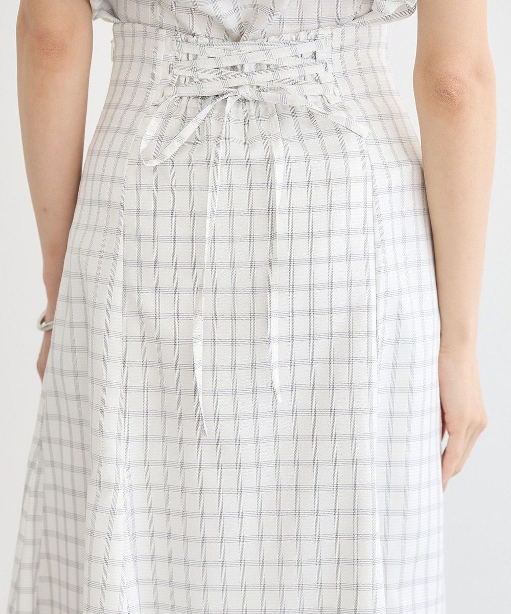 earth music&ecology 裾フレアチェックスカート 