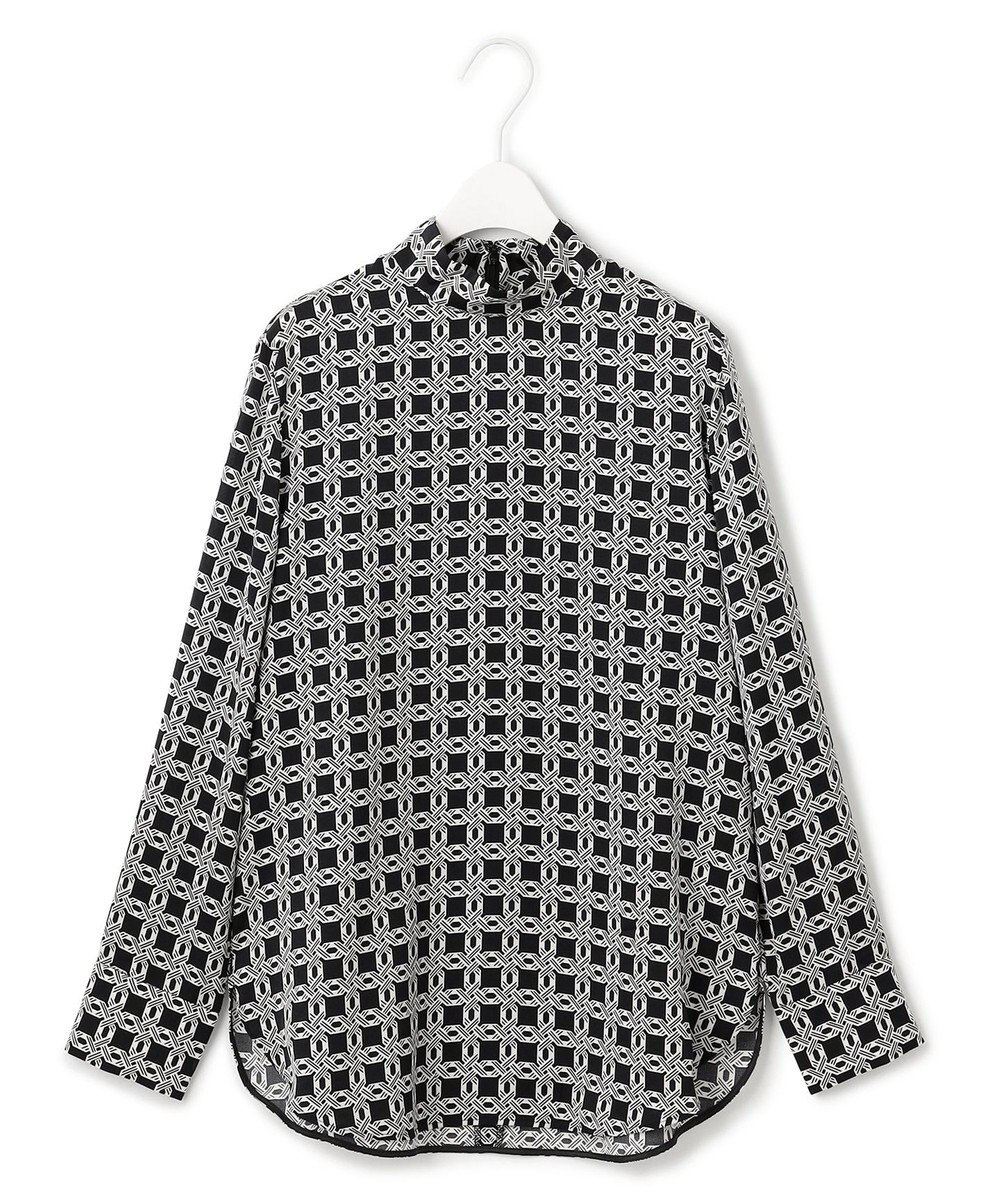 ICB 【洗える】レトロウォールペーパープリント ブラウス 