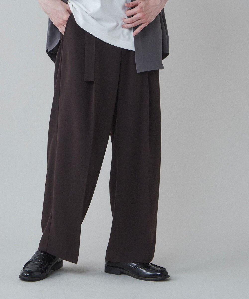 WEGO トロミ　ベルト付きワイドスラックス 