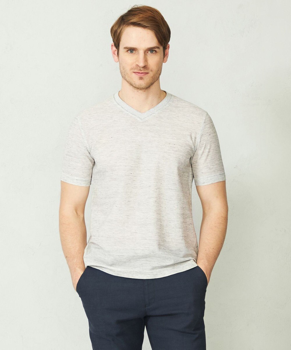 JOSEPH ABBOUD 【吸水速乾/軽量】リネンTOPピケ Tシャツ 