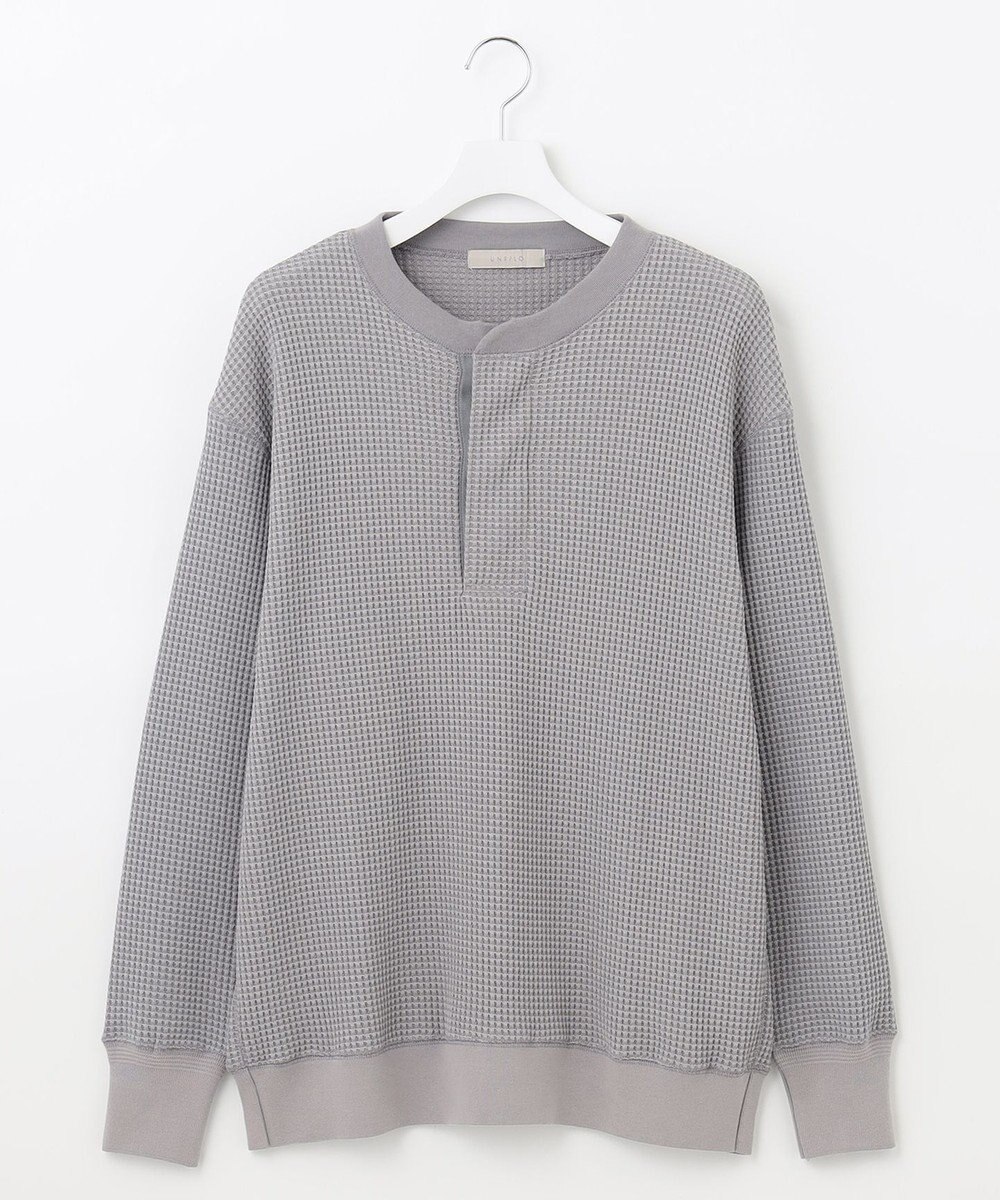UNFILO MENS イージーケア ワッフル ヘンリーネック [23年春夏商品] 