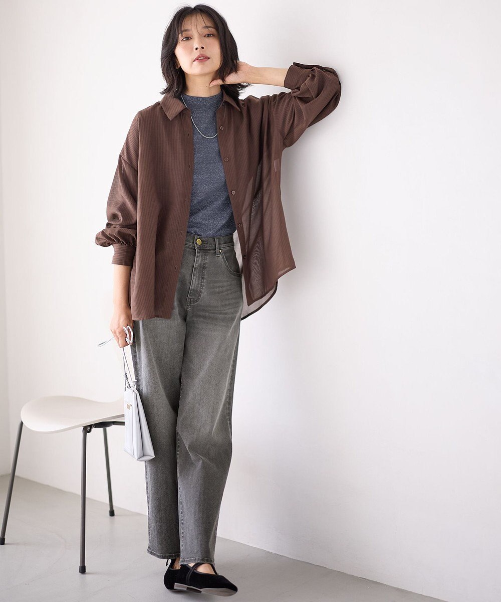 ANY L 【洗濯機可】シアーシャツ 