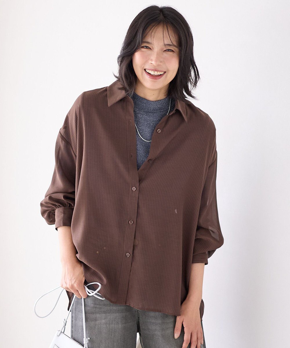 ANY L 【洗濯機可】シアーシャツ 