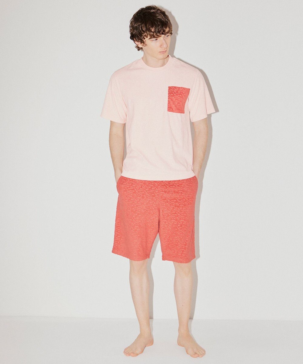 WACOAL MEN WEB限定　ルームウェア　半袖　ひざ上丈　綿混（本体）　前閉じ　/ブロス　GH3301 