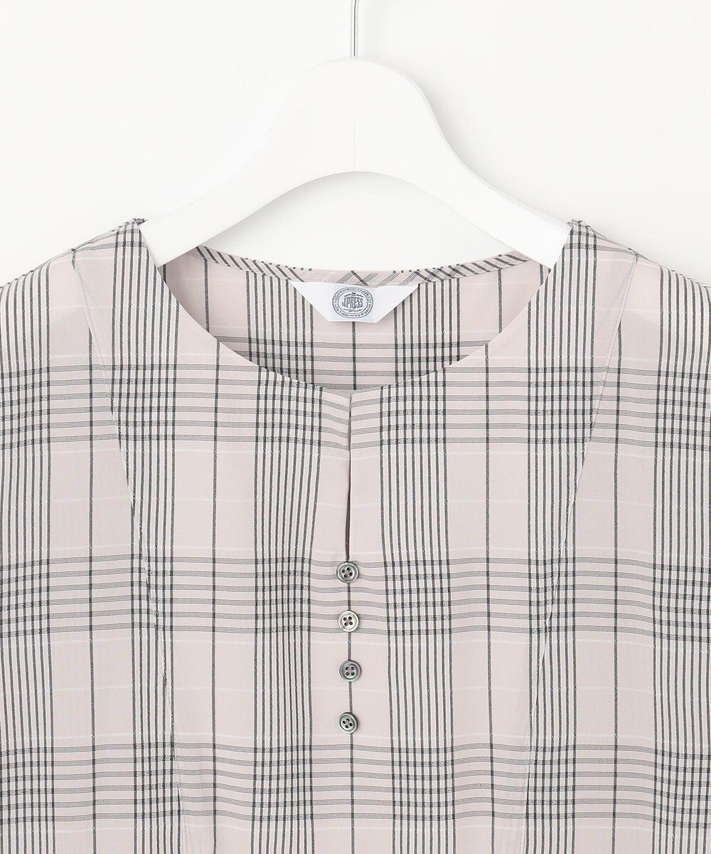 J.PRESS LADIES 【洗える】ドライタッチドビーチェック ブラウス 