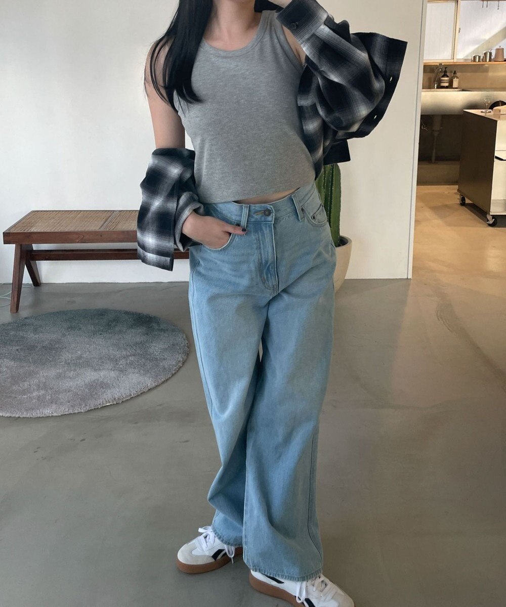 WEGO 【カップ付きインナー/SMサイズ展開】なちゅ盛れカップインアメスリタンク 