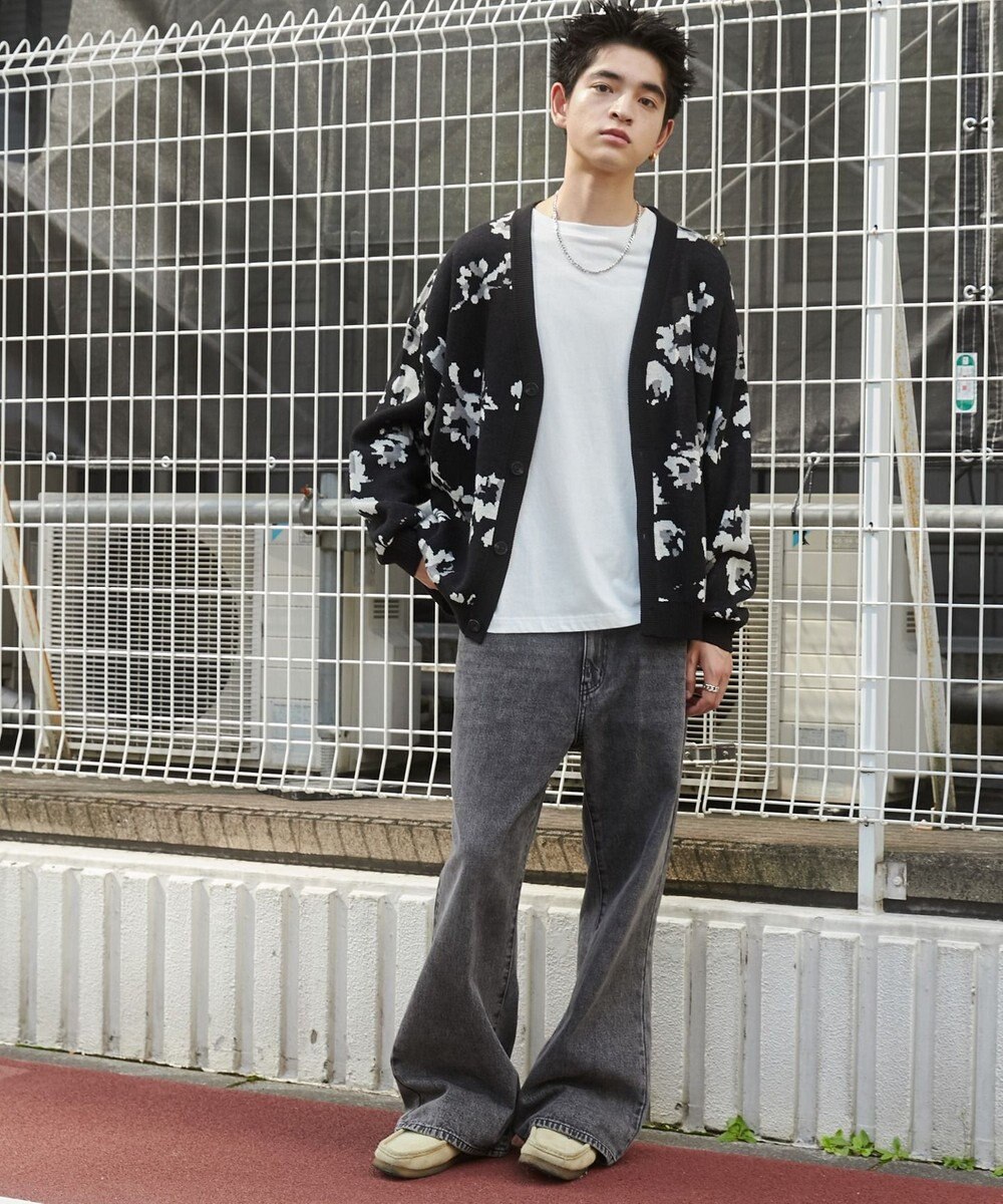 WEGO リラックスフィットパターンカーディガン 