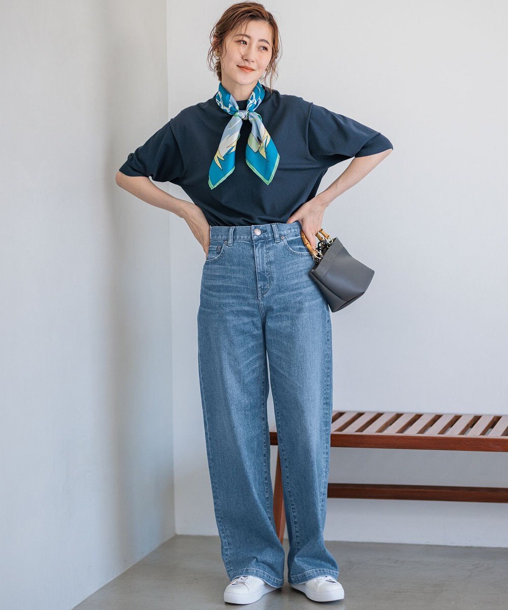 23区 S 【洗える】ヴィスコースストレッチ 半袖 ニット 