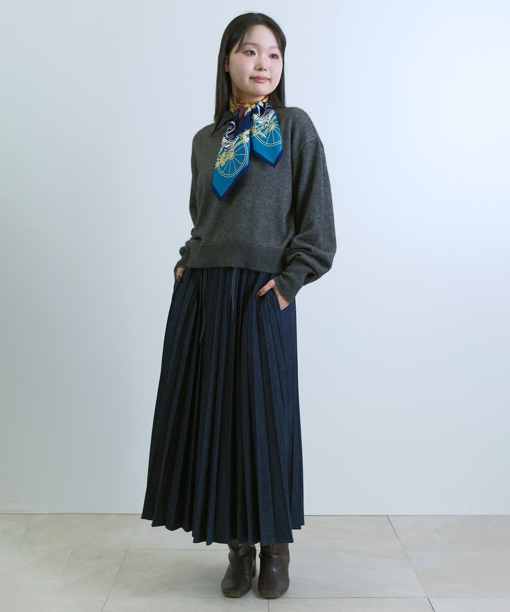 Marca 【Marcaオリジナル】色面シルエット馬車 小判スカーフ シルクツイル 