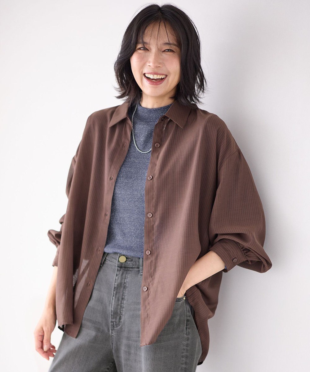 ANY L 【洗濯機可】シアーシャツ 