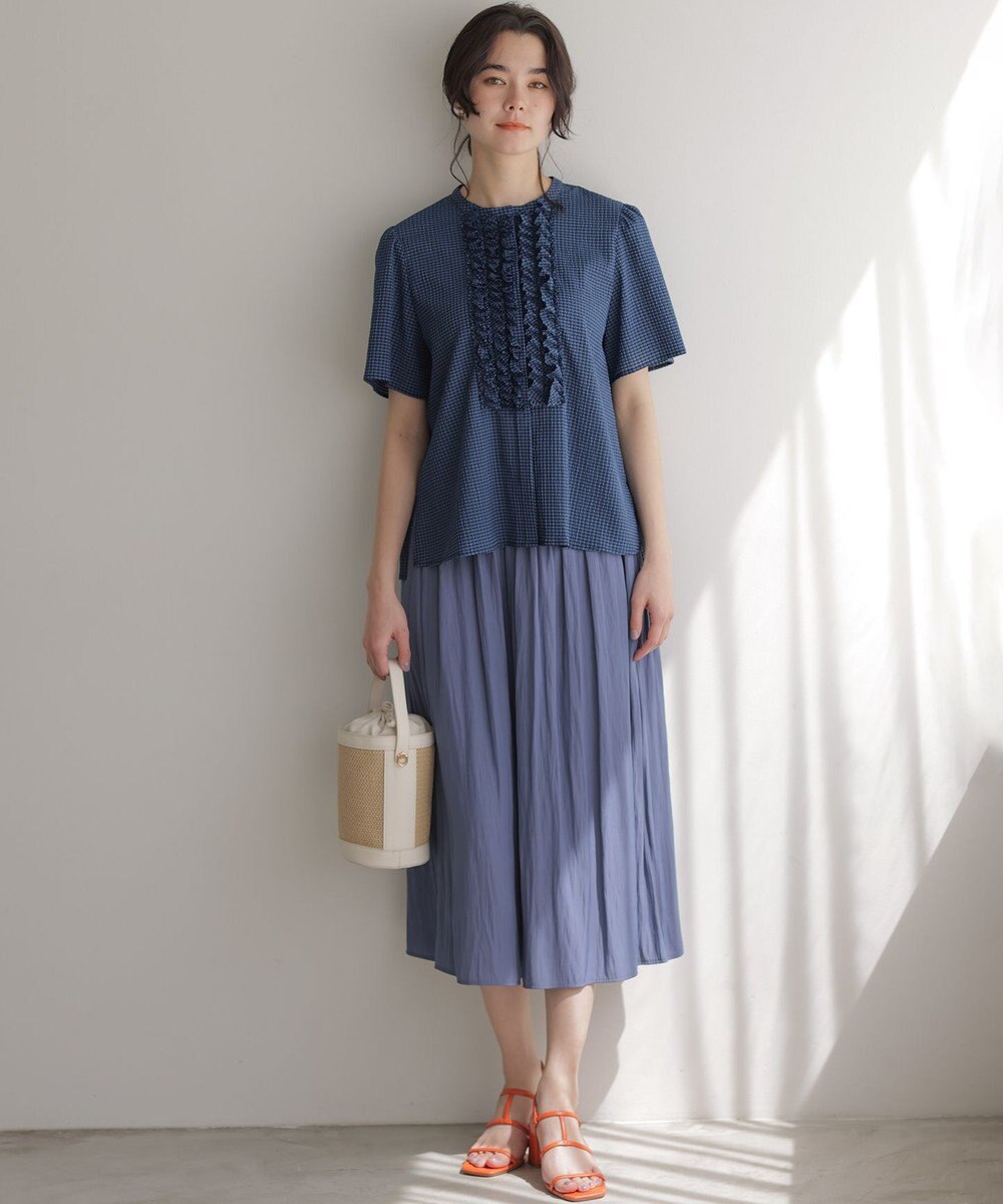 組曲 ギャザーライトデシン パンツ 