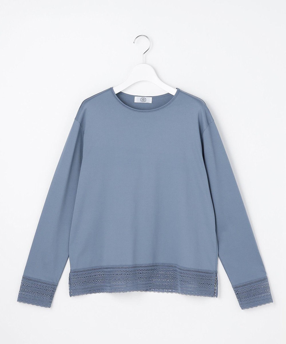 J.PRESS LADIES S 【レイヤードスタイルに】コットンスムース レースデザイン カットソー 