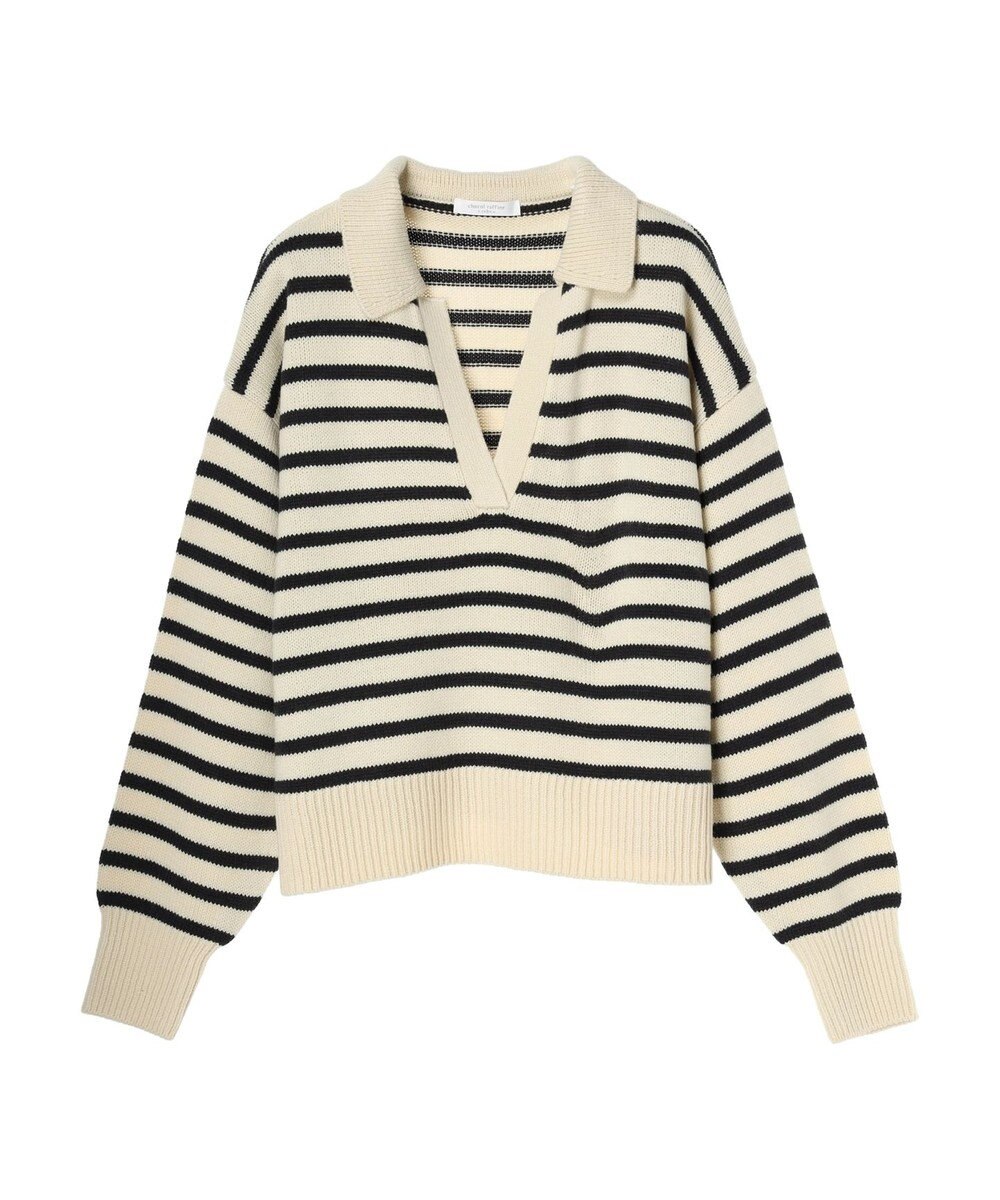 Green Parks キーネックボーダープルオーバー 