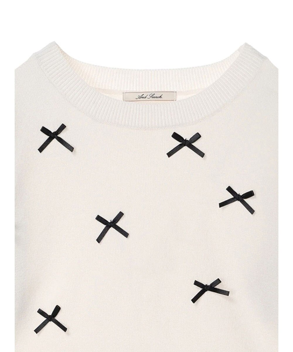 Green Parks ・ＡＮＤ　ＳＥＡＲＣＨ　メニーリボン５分袖ニット 