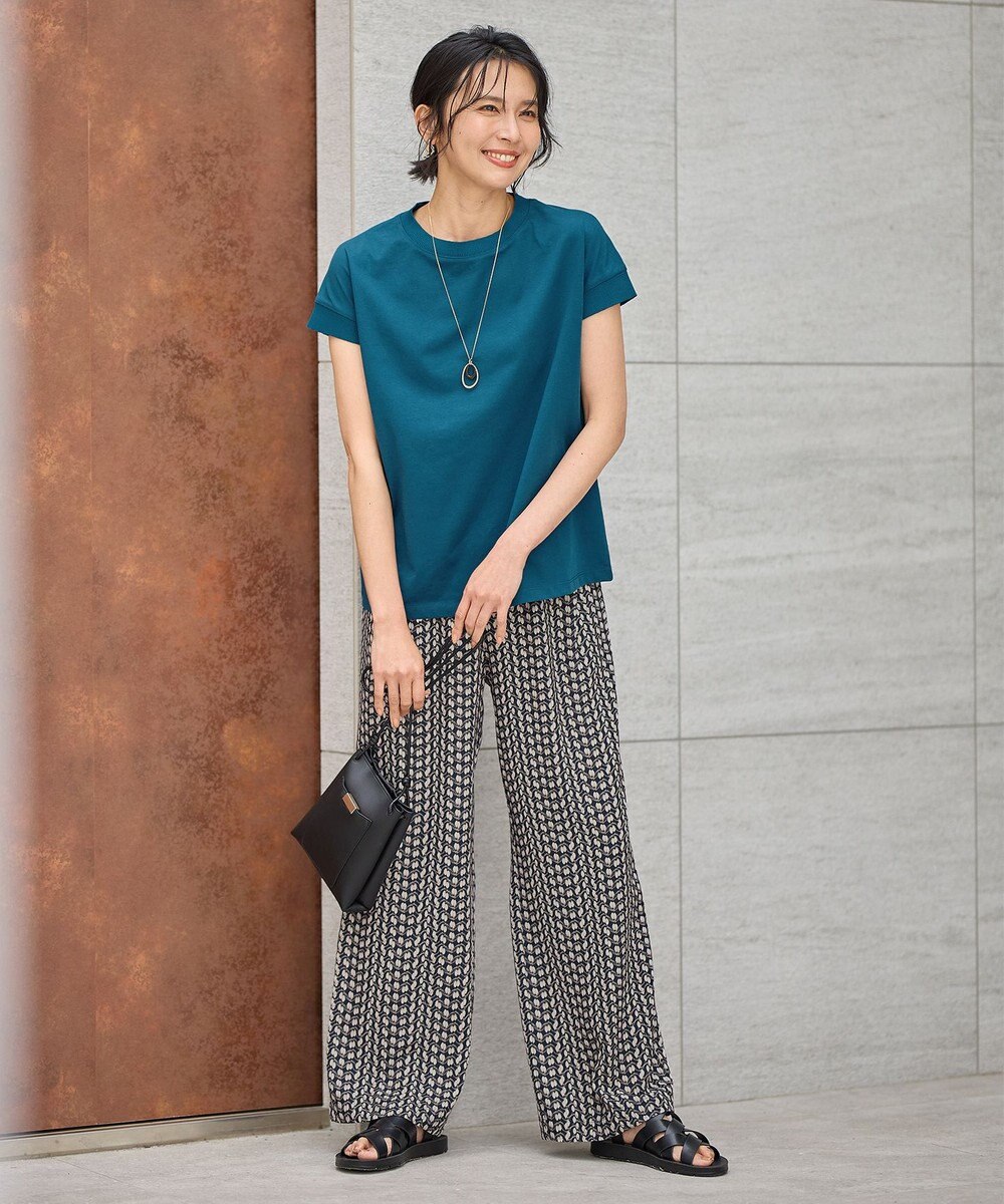 ANY 【洗濯機可/ウエストゴム】ウェーブプリントパンツ 