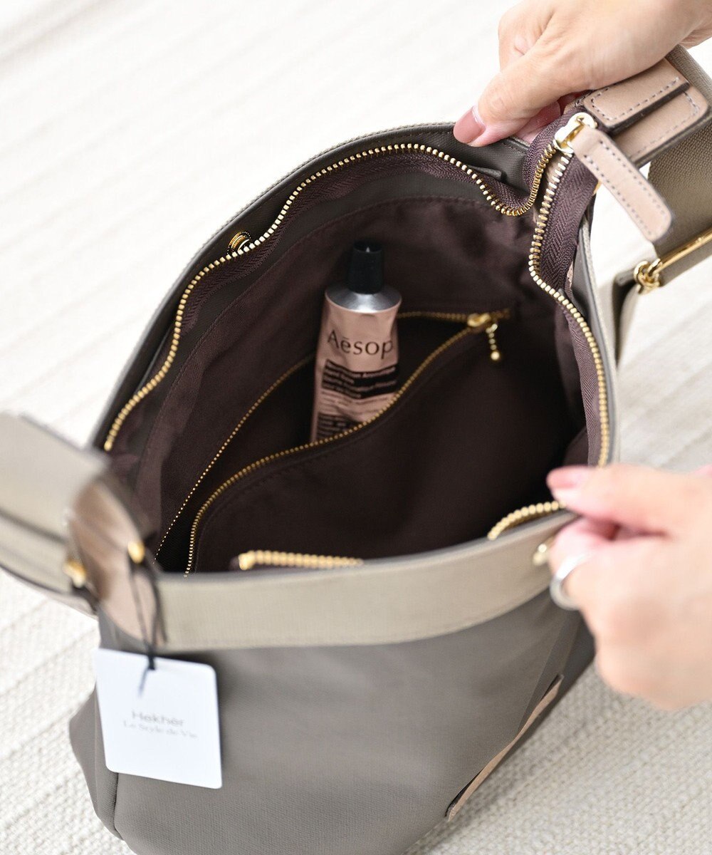 Hekhèr Le Style de Vie 新色追加【日本製】PUコートコットンキャンバス ショルダーバッグ 