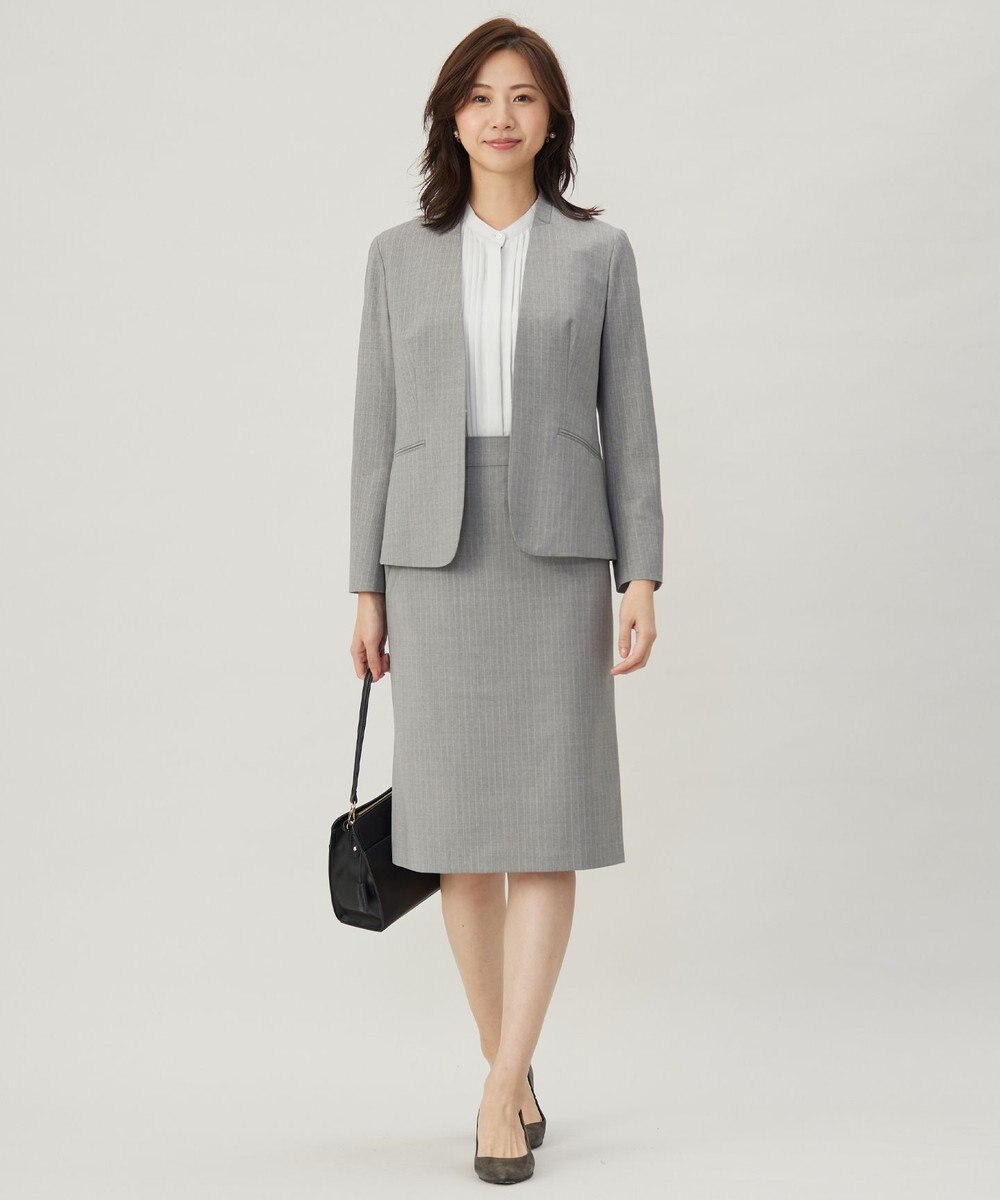 J.PRESS LADIES 【洗える】ヌーディスバックサテン タックプリーツ ブラウス 