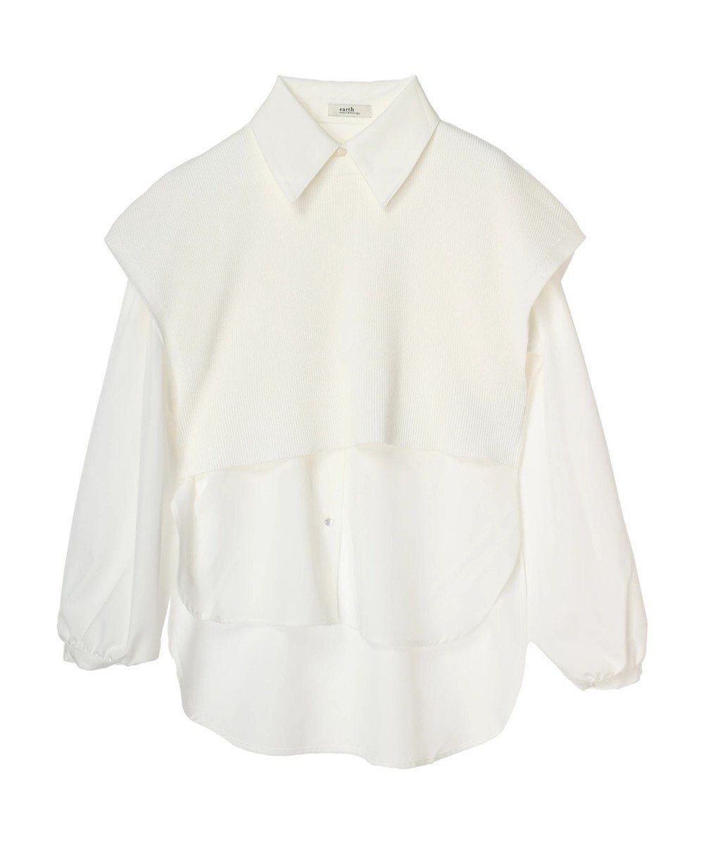 earth music&ecology ＳＥＴ２点ニットベスト＋シャツ 