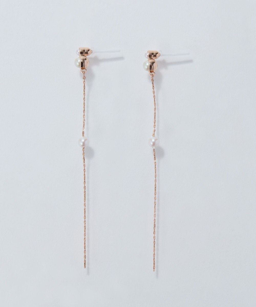 Phoebe 【金属アレルギー対応】ルミナスパールロングセラミックピアス　シャンパンゴールド 