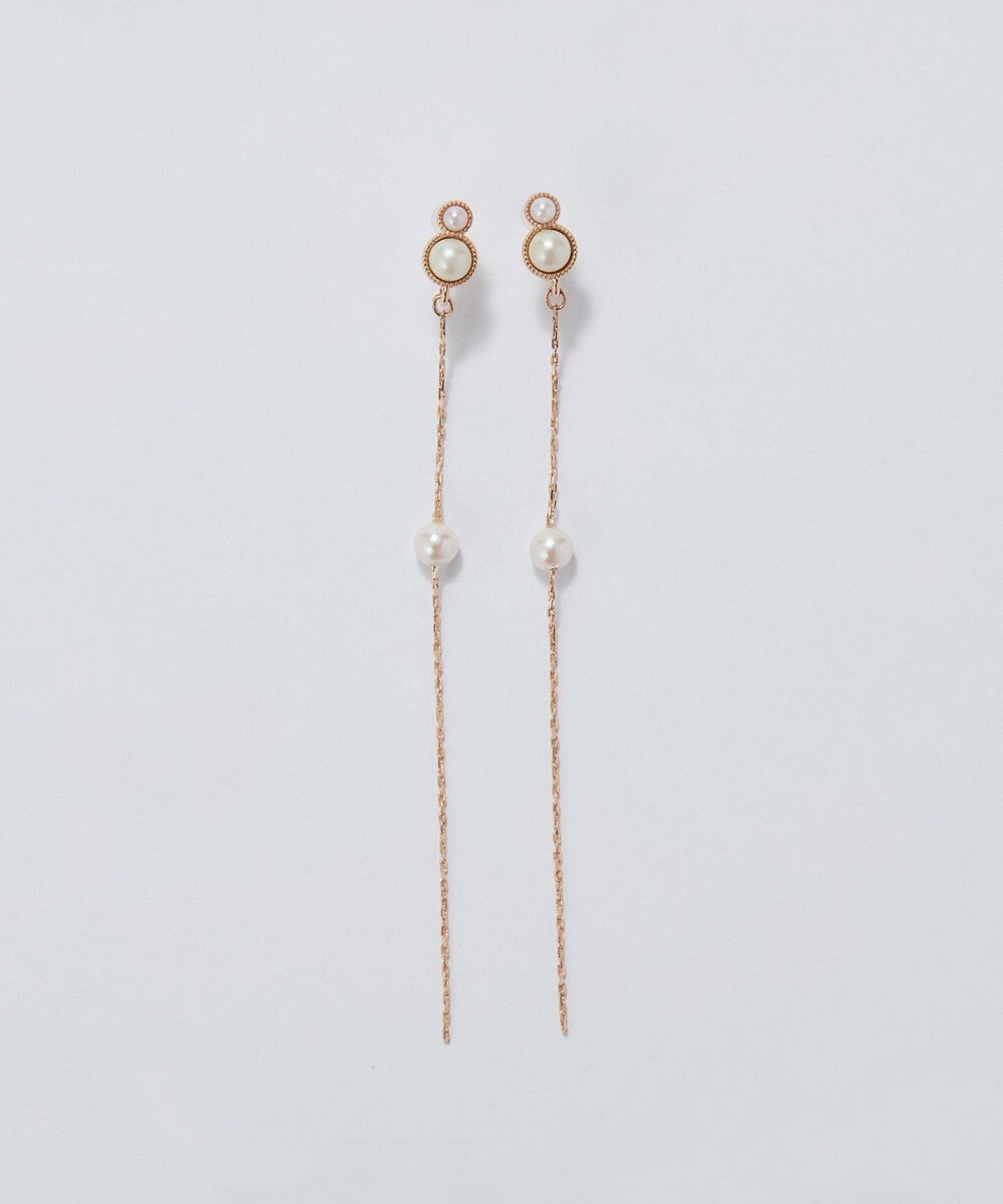 Phoebe 【金属アレルギー対応】ルミナスパールロングセラミックピアス　シャンパンゴールド 